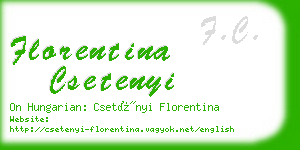 florentina csetenyi business card